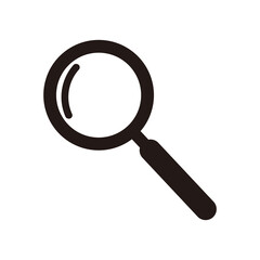 Search icon. Magnifying glass icon, vector magnifier for loupe sign on white background