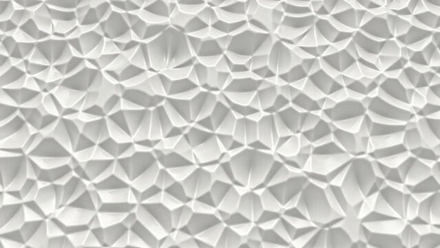 Stylish abstract geometric white background. Glossy abstract geometry moves in a loop. Smooth soft seamless animation.