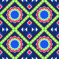 Geometric ethnic oriental pattern traditional Design for background,carpet,wallpaper,clothing,wrapping,fabric,Vector illustration.embroidery style.