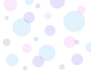 ランダムなパステルカラーの水玉模様　背景　壁紙