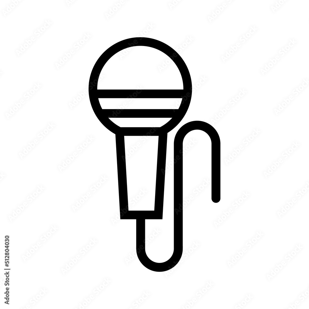 Poster hand microphone icon and code. microphone for karaoke and interview. vector.