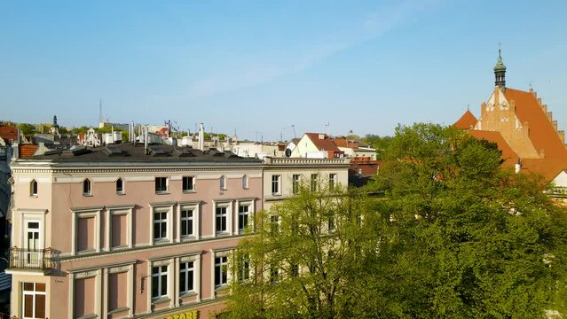 Terrace tops of Grodzka Bydgoszcz Poland aerial