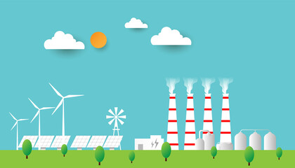 Design for invironment banner,  with city and garden, save the planet and energy concept, paper illustration, and 3d paper. 