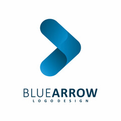 3d modern blue arrow logo design