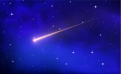 Obraz na płótnie Canvas star background in galaxy comet meteor, night sky