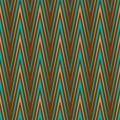 Seamless Chevron Pattern in Turquoise and Brown for Fabric and Textile Print.