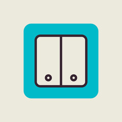 Electrical Switch two buttons vector icon