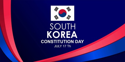 Constitution Day or Jeheonjeol in South Korea is observed on 17 July. Poster, card, banner, background design.