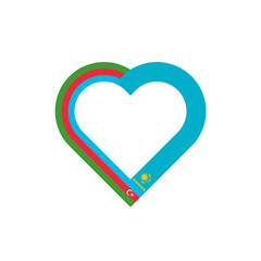 unity concept. heart ribbon icon of azerbaijan and kazakhstan flags. vector illustration isolated on white background