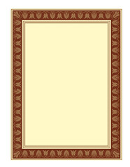 Decorative rectangular framework with traditional Greek ornament. Letter page proportions. 