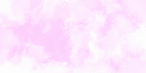 Pink sky with clouds Smooth white clouds and pink sky for background. Grunge light sky blue shades watercolor background. Aquarelle paint paper textured canvas for vintage text design,