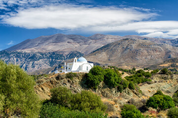 White chapel at Crete island, Greece