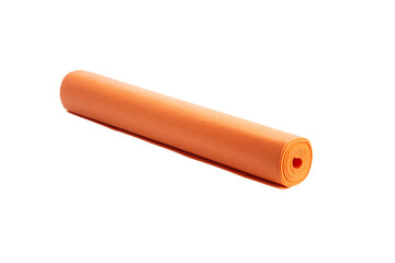 one roll up the orange yoga mat  for fitness and pilates