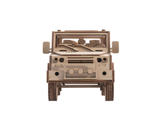 one wooden car toy - SUV off-road vehicle