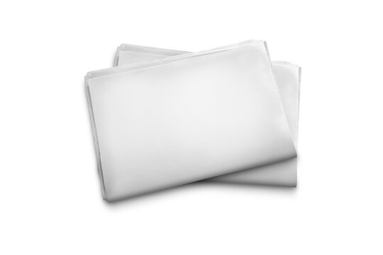 Empty Blank folded newspaper mockup isolated on white background. 3d rendering.
