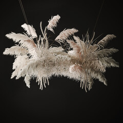 Hanging decor of their dried pampas grass