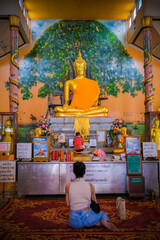 Luang Pho Samrit  Big Buddha statue in Wat Phai Ngein Chotanaram  Picture taken on June 23, 2022 in Bangkok, Thailand.