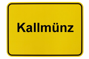 Illustration eines Ortsschildes von Kallmünz in Bayern