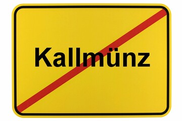 Illustration eines Ortsschildes von Kallmünz in Bayern