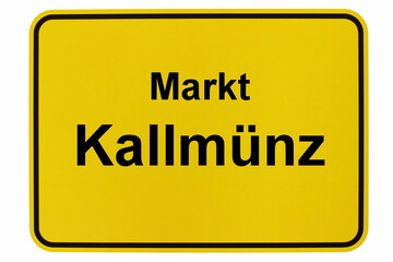 Illustration eines Ortsschildes von Kallmünz in Bayern