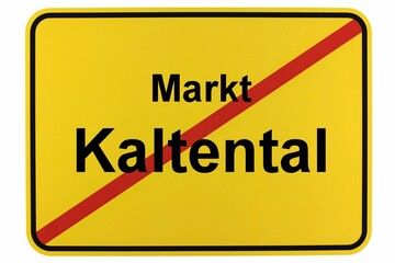 Illustration eines Ortsschildes von Kaltental in Bayern