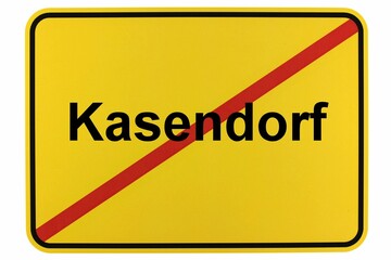 Illustration eines Ortsschildes von Kasendorf in Bayern