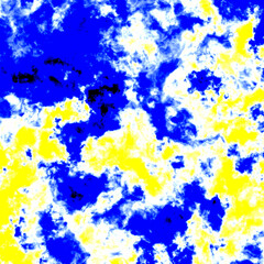 Yellow blue clouds, abstract watercolor background