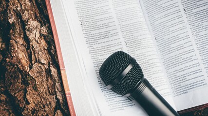 Microphone and Bible