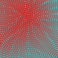 Blue red circles, abstract background with spiral