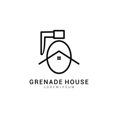 Grenade house logo icon design template flat vector Premium Vector