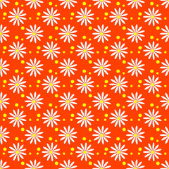 Illustration of seamless pattern with abstract flowers