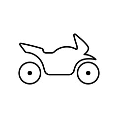 Black Motorcycle Line Icon. Sport Motorbike Linear Pictogram. Motor Bike Transport Outline Icon. Motorcycle, Scooter, Motorbike Sign. Moto Cycle Symbol. Editable Stroke. Isolated Vector Illustration