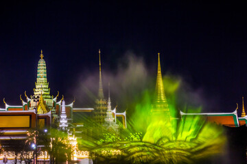 Phra Nakhon,Bangkok,Thailand on May25,2019:Light and sound show at Sanam Luang ceremonial ground,in...