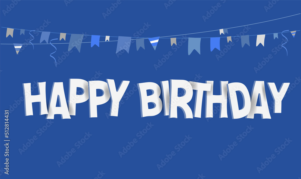 Wall mural Happy Birthday typographic vector design for greeting banner