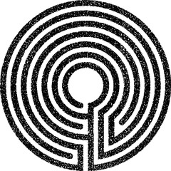 Circular labyrinth stamp texture