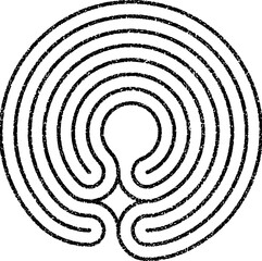 Circular labyrinth stamp texture