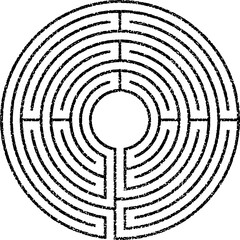 Circular labyrinth stamp texture