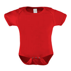 A clean Short Sleeve Beauty Baby Bodysuit Mockup In Poppy Red Color, to help you present your designs beautifully.