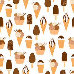 Obraz na płótnie Canvas Seamless pattern ice cream chocolate vector illustration