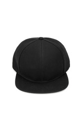 Black cotton cap isolated on white background. Mock up for branding.