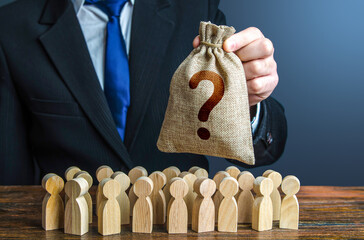 Political promises and populism. Give what society wants. Sell an idea. New paradigm. Social...