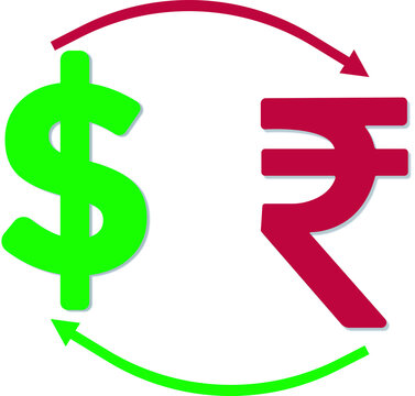 3d Illustration Rupee Dollar Balance