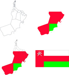 Set of territories of the country with the flag of Oman
