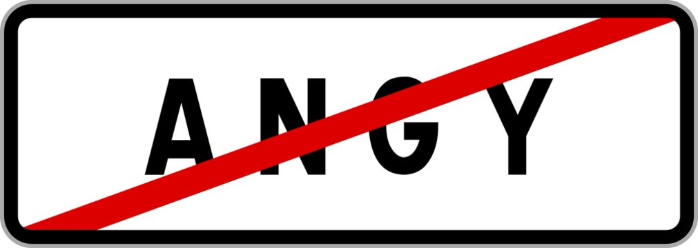 Panneau sortie ville agglom&eacute;ration Angy / Town exit sign Angy