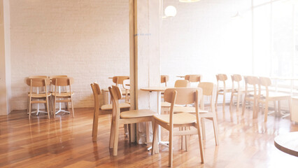 Background white color coffee shop cafe or restaurant modern and minimal style interior with japan style. Emphy shop. use for background.