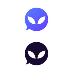 chat alien logo vector illustration design template