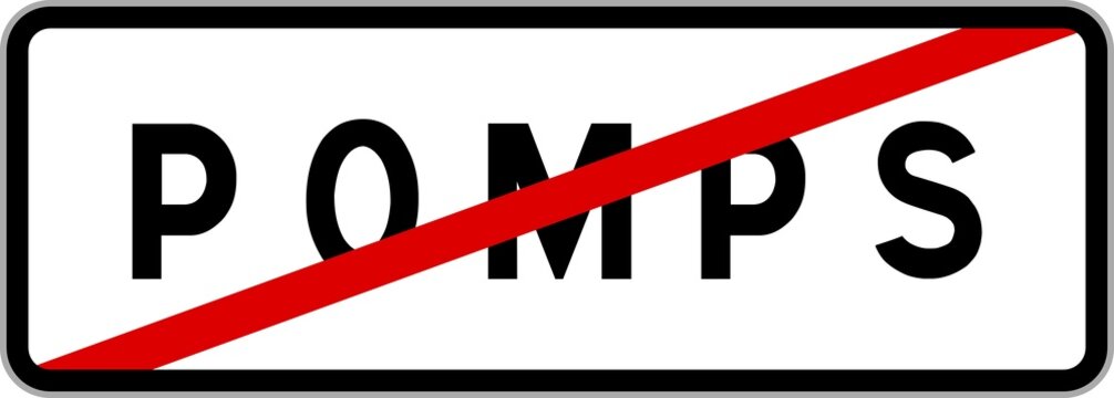 Panneau sortie ville agglom&eacute;ration Pomps / Town exit sign Pomps