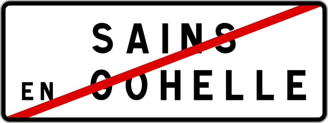 Panneau sortie ville agglomération Sains-en-Gohelle / Town exit sign Sains-en-Gohelle