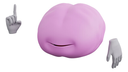 A 3D Cartoon Character of Brain Getting An Idea. Brain has the ability to think.