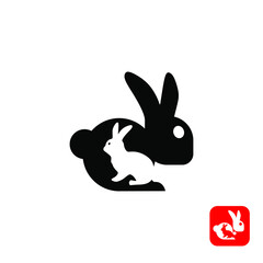 Rabbit vector logo design. Creative rabbit or bunny logo vector concept element.